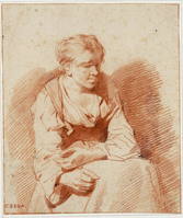 P+ 058
<br/>
Zittende Vrouw 1/4 naar rechts gewend
<br/>
<em>Bega, Cornelis (1631/32-1664)</em>